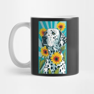 Dalmatian Dog Vibrant Tropical Flower Tall Retro Vintage Digital Pop Art Portrait Mug